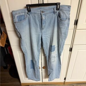 Light Blue Patchwork Jeans